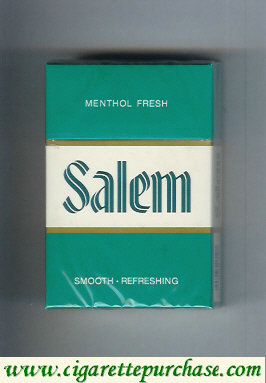 Salem Menthol Fresh green and white and green cigarettes hard box